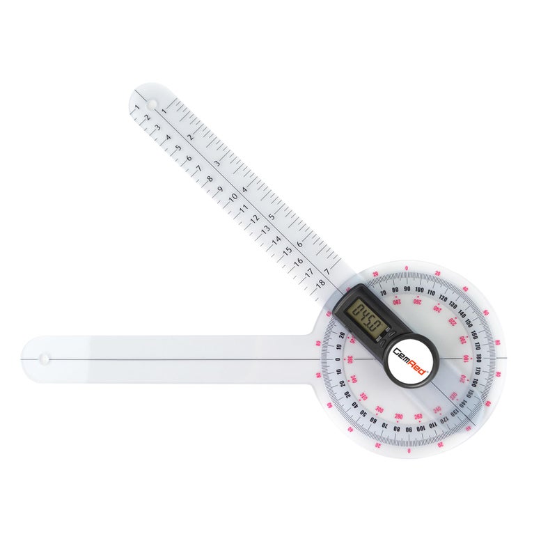 GemRed 12" Digital Goniometer 360 Degree Physical Therapy Plastic Protractor for Joint Range of Motion ROM Measurement - Image 1